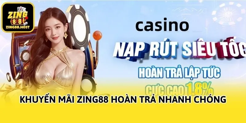 Khuyến mãi Zing88 hoàn trả nhanh chóng